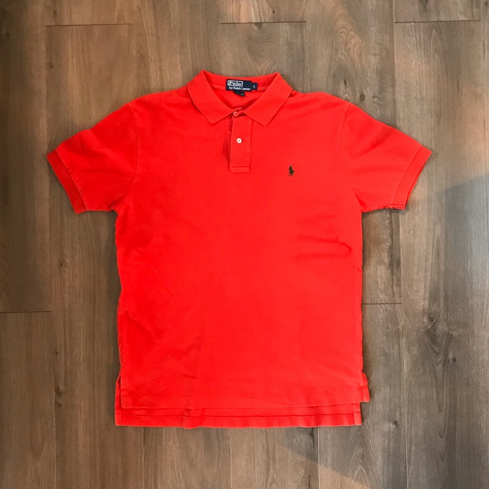 Polo Ralph Lauren Men’s Orange Green Short Sleeve Polo Size L